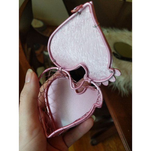 Heart Shaped wire box Trinket Claire's vintage y2k rare - Picture 4 of 9